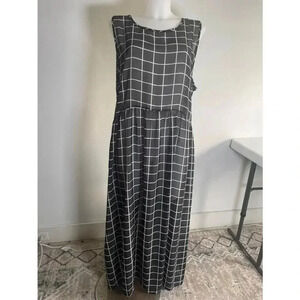 NWT Women's Agnes & Dora Black and Ivory Window Pane‎ Sheer Godiva Dress 3X 0062